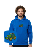 Cotton bluza with tractor embroidery from John Deere, featuring detailed stitched tractor design on front.