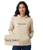 Personalizowana bluza z kapturem z własnym napisem, miękka i wygodna, od marki CustomClothes.pl.