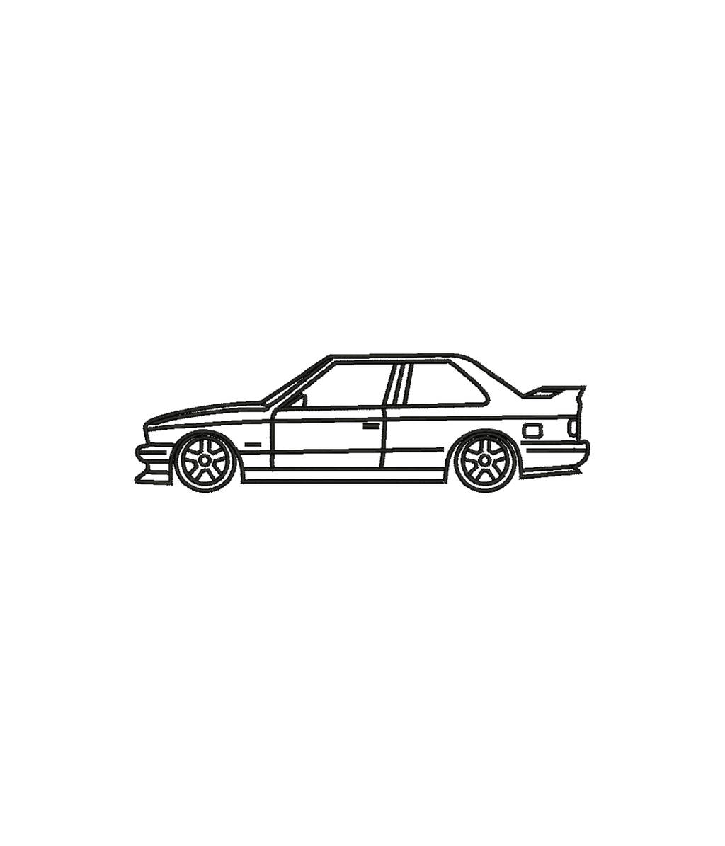 Black BMW M3 E30 embroidered sweatshirt by CustomClothes.pl featuring detailed M3 E30 logo and stylish design.