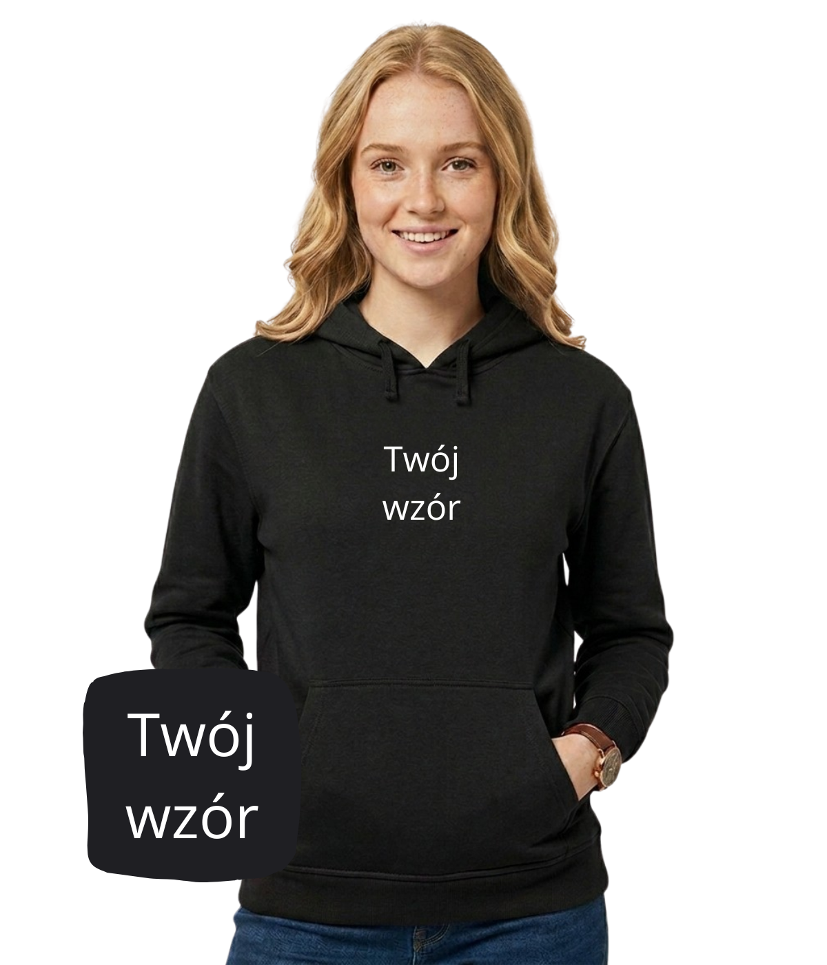 Personalized CustomClothes.pl hoodie with custom embroidery of your photo on soft fabric.