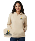 Gray hoodie with embroidered company logo on the chest, from CustomClothes.pl, featuring a casual fit and soft fabric.