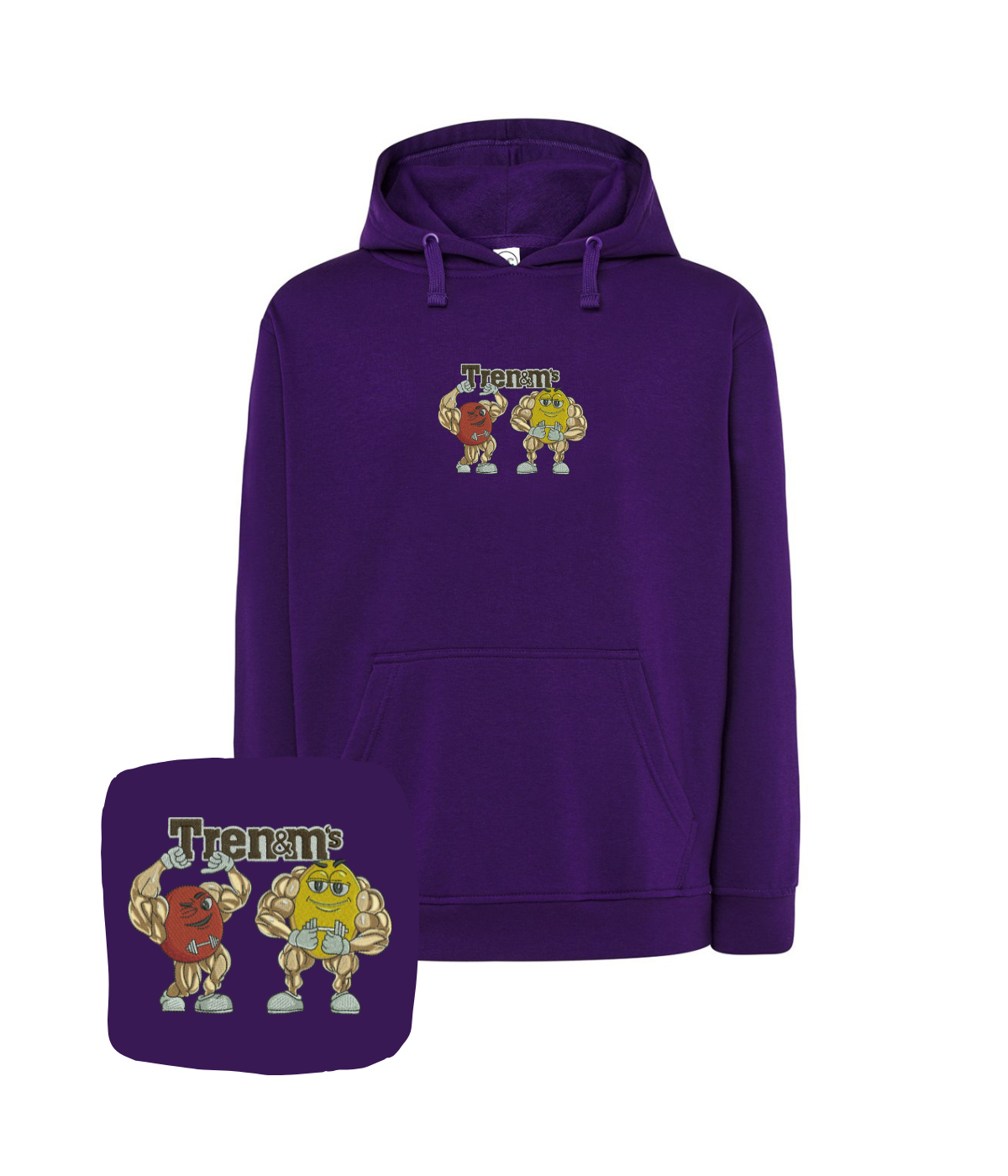 Gray hoodie with humorous embroidered design, casual fit, from CustomClothes.pl, suitable for birthday gift or everyday wear.