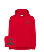 Blue sweatshirt with embroidered company logo on the chest, featuring a comfortable fit and casual style from CustomClothes.pl