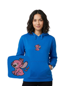 Colorful sweatshirt with embroidered angel design from CustomClothes.pl, featuring detailed stitch work and casual fit.