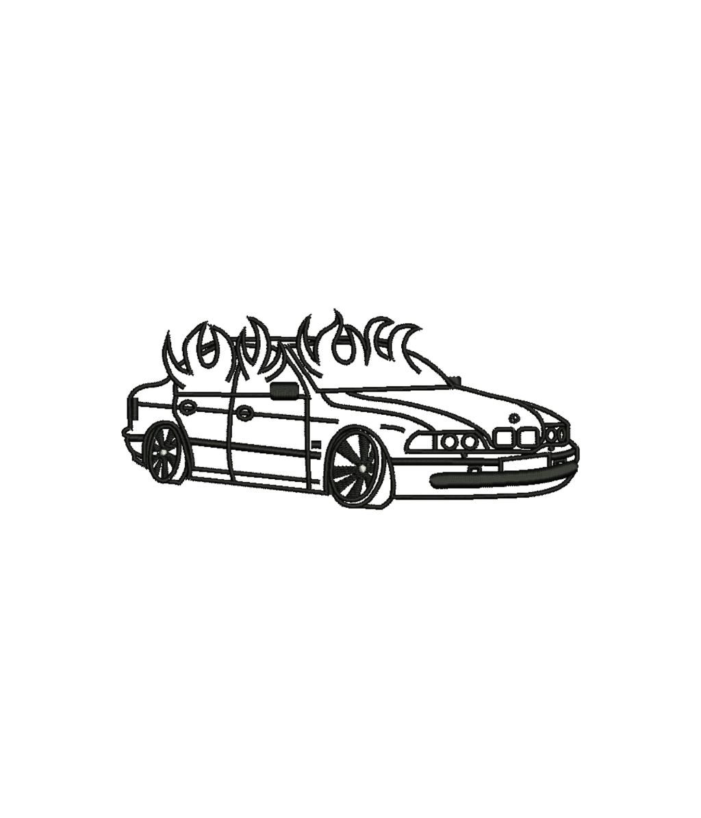 CustomClothes.pl bluza z haftem płonącego BMW E46, stylowy design, wygodna i szczegółowa, idealna dla fanów marki BMW.