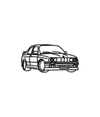 Blue sweatshirt with embroidered BMW E30 M3 outline logo, casual fit, from CustomClothes.pl.
