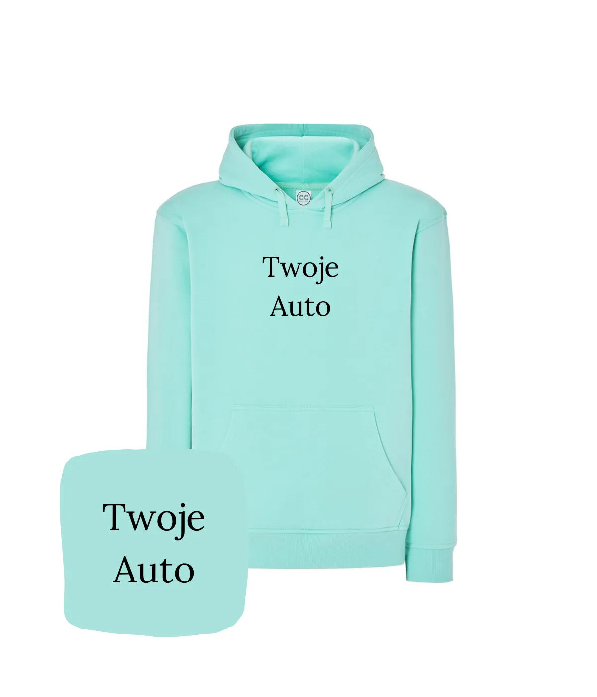 Personalizowana bluza z kapturem z haftem Twojego samochodu ze zdjęcia
