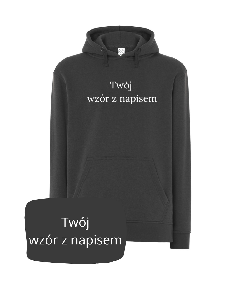 Personalized hoodie with custom text and embroidery featuring your photo, made by CustomClothes.pl.
