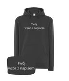 Personalized hoodie with custom text and embroidery featuring your photo, made by CustomClothes.pl.