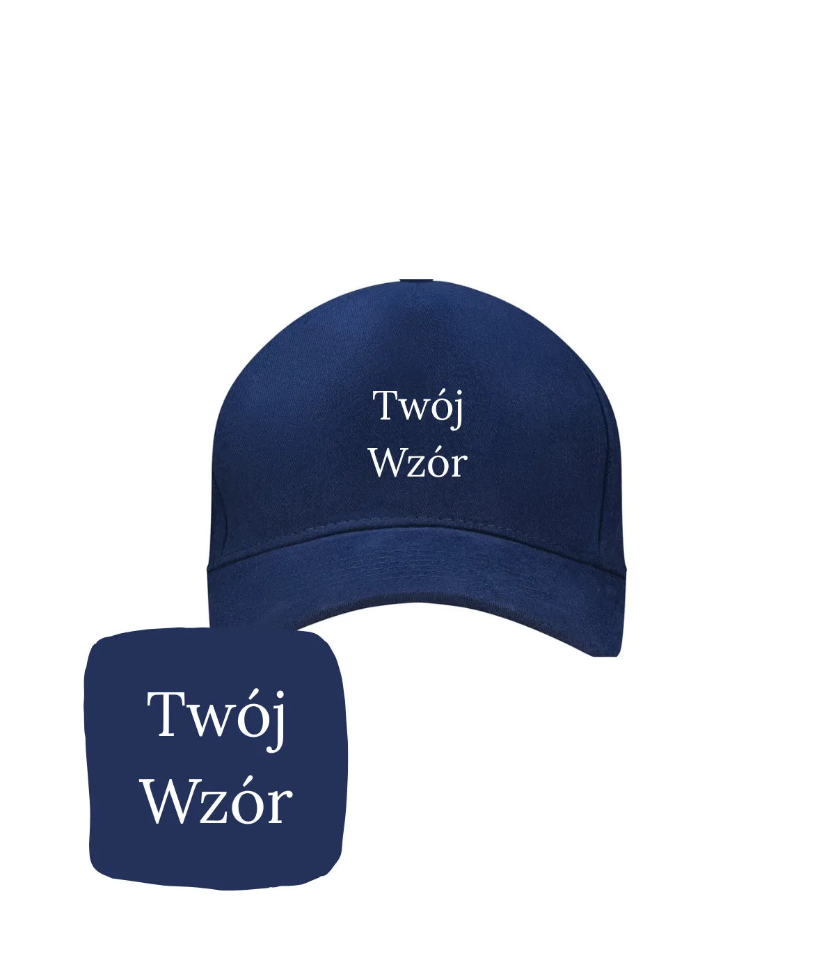 granatowa czapka z własnym wzorem