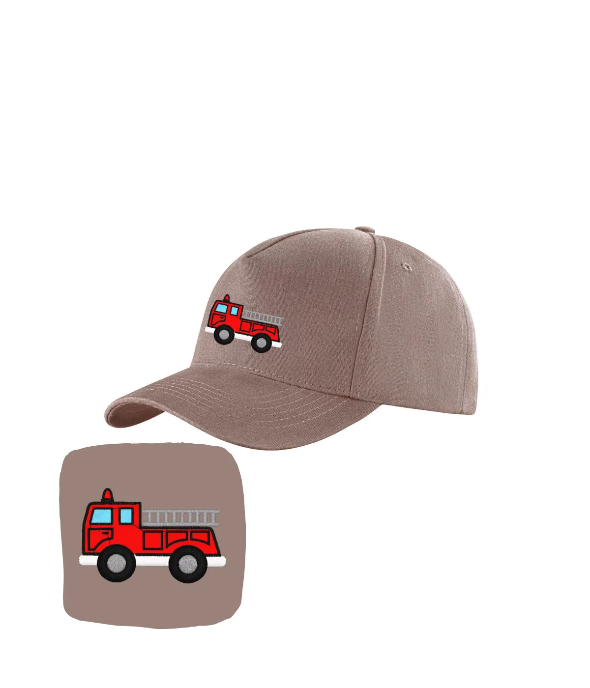 brązowa czapka z haftem strażackim