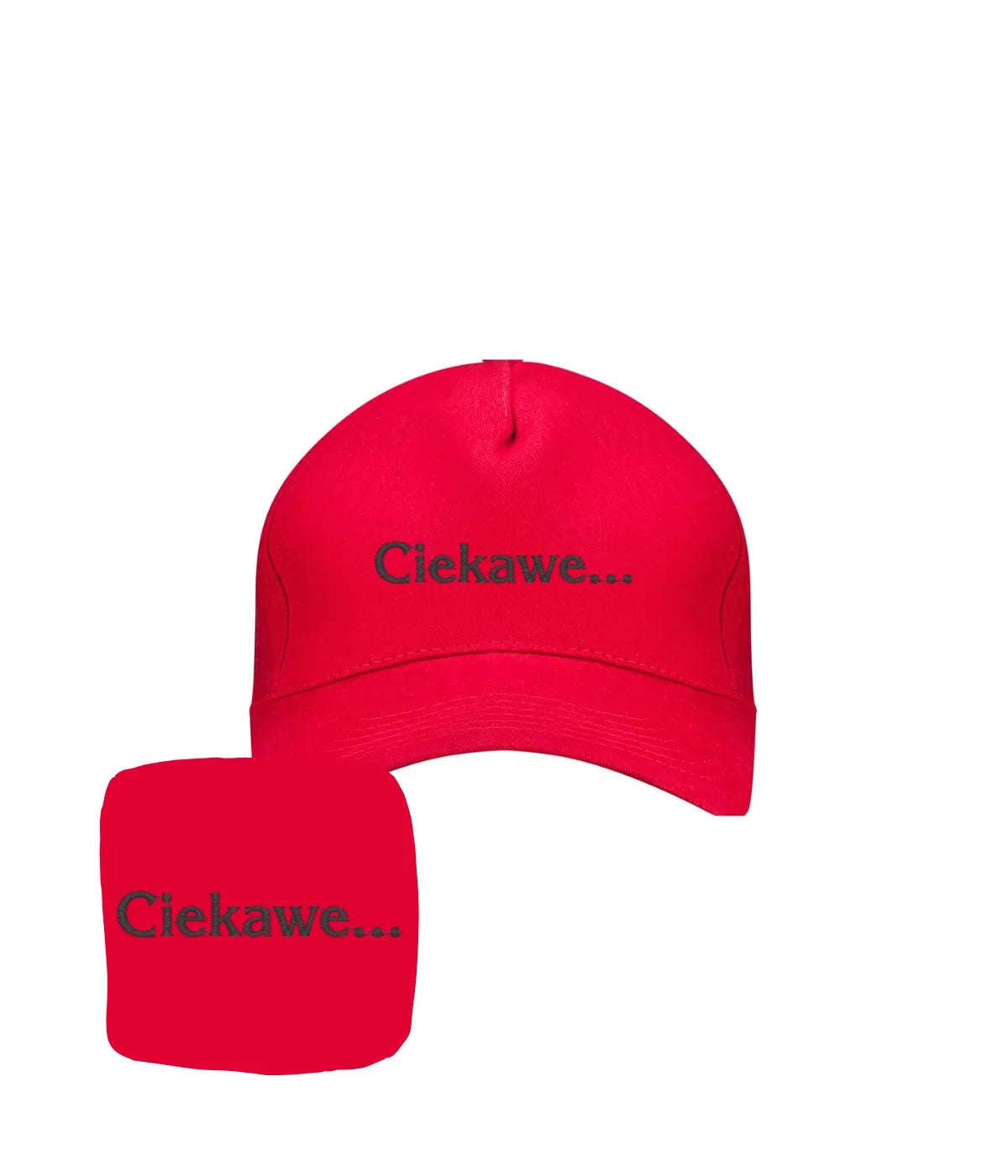 Czapka z haftowanym napisem ciekawe