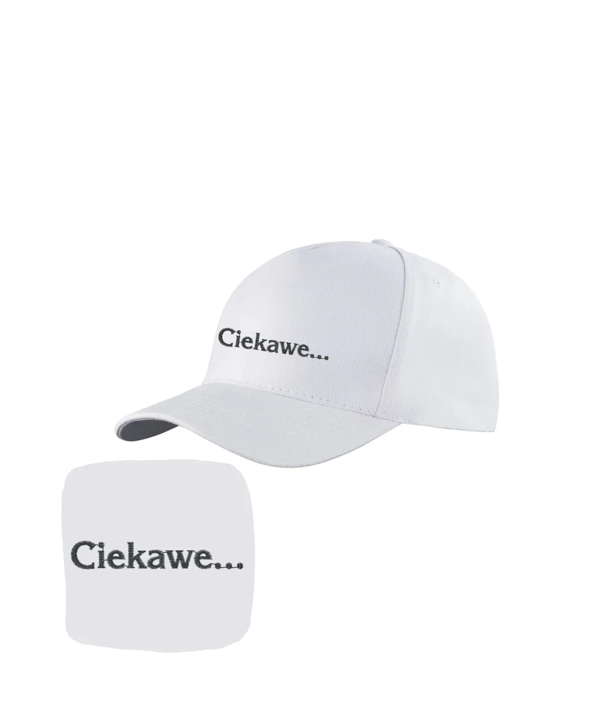 Czapka z haftowanym napisem ciekawe