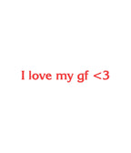 Zbliżenie na haft 'I love my gf <3' - haft komputerowy na koszulce, idealny prezent dla chłopaka od dziewczyny.