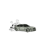 Computer-embroidered BMW E36 T-shirt by CustomClothes.pl, featuring detailed BMW E36 logo embroidery on front.