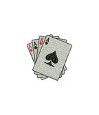 Embroidered T-shirt with four aces design by CustomClothes.pl, featuring detailed computer-stitched playing card motif.