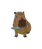 Computer-embroidered capybara T-shirt by CustomClothes.pl, featuring a detailed digital embroidery of a capybara on the front.