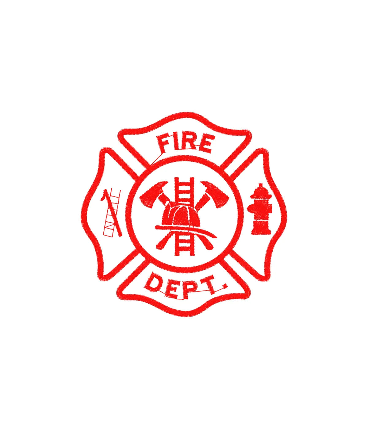 Detal haftu Fire Dept na bluzie strażackiej - idealny prezent dla strażaka.