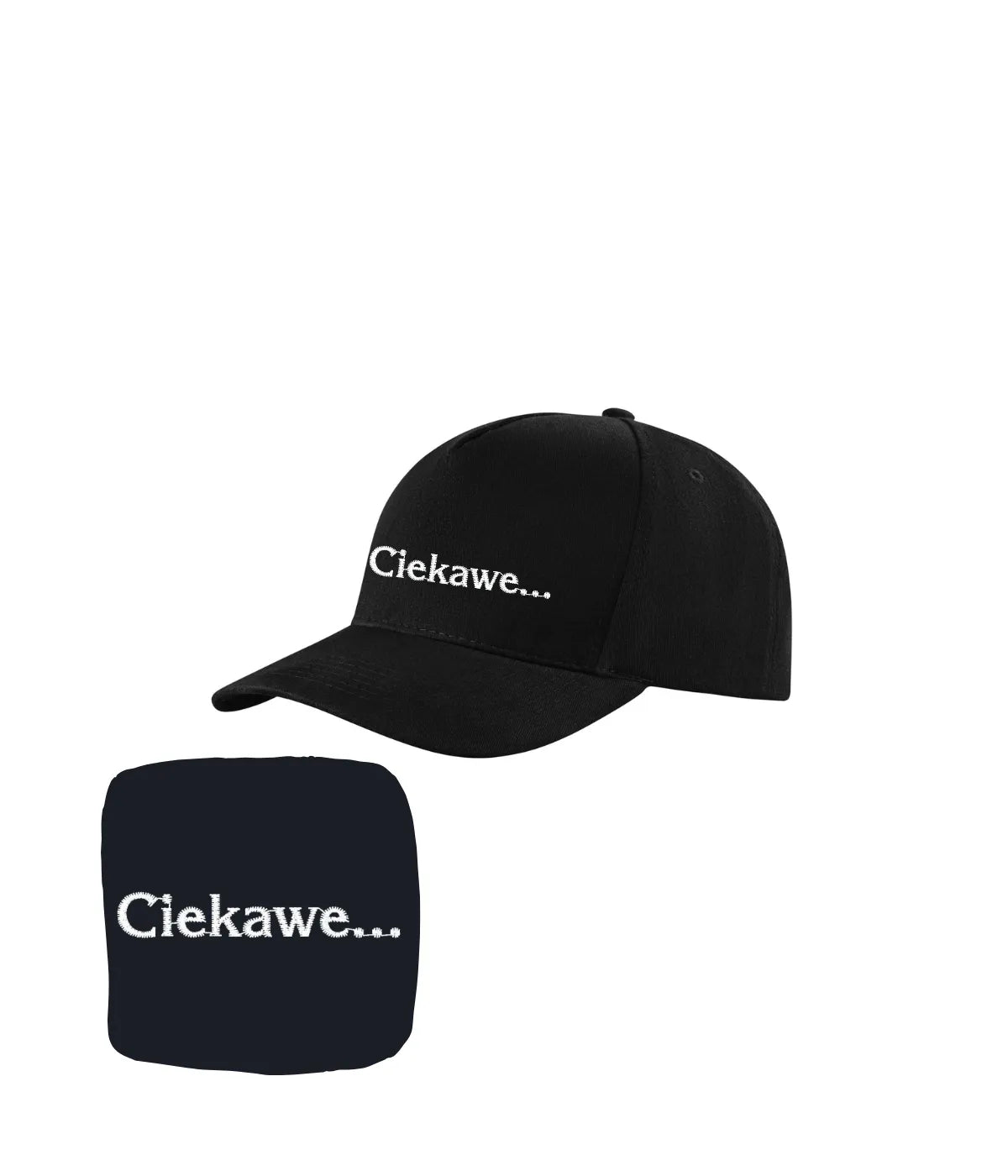 Czapka z haftowanym napisem ciekawe