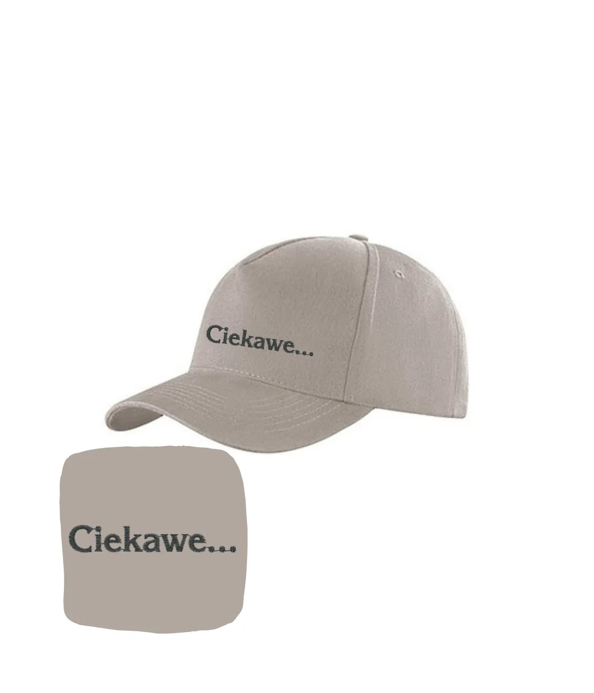 Czapka z haftowanym napisem ciekawe