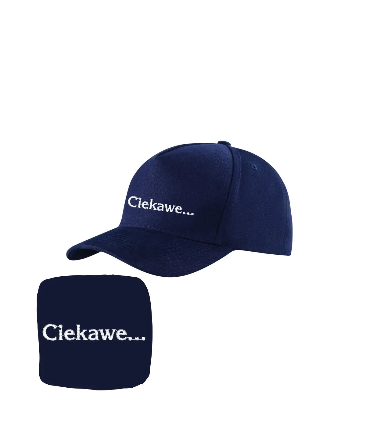 Czapka z haftowanym napisem ciekawe