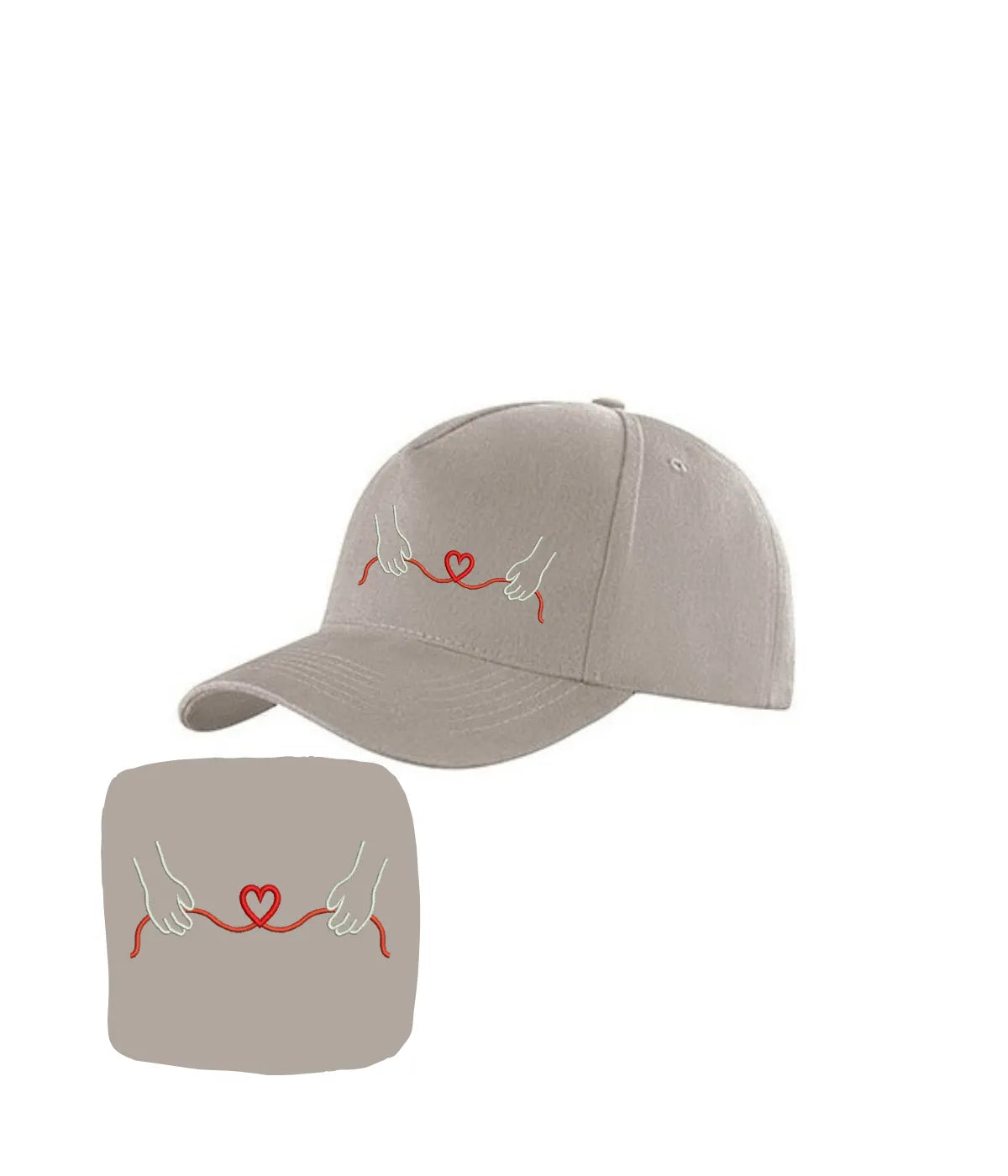 szara czapka z wyszytym pomysłem