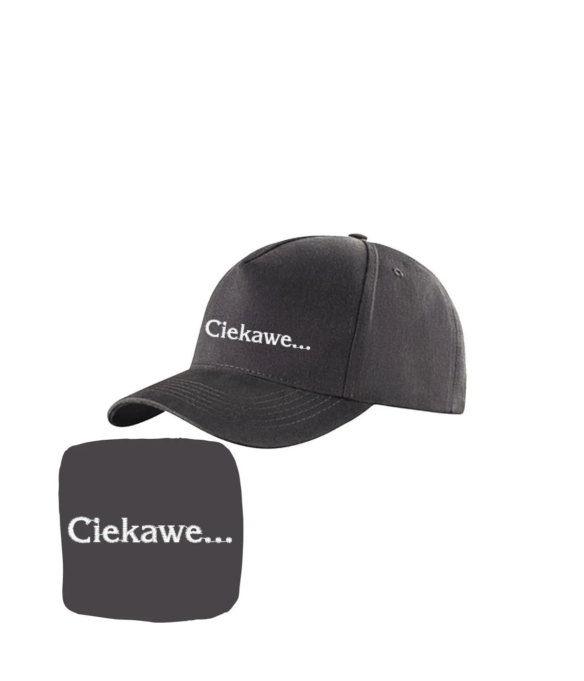 Czapka z haftowanym napisem ciekawe