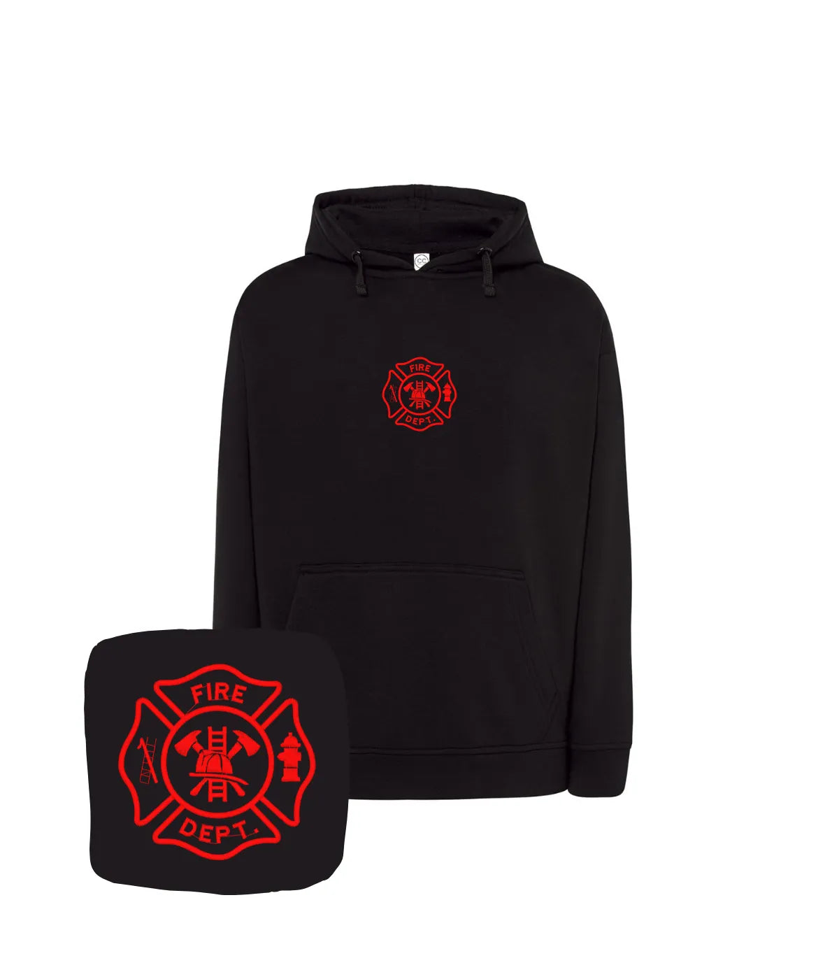 Szara bluza strażacka z haftem Fire Dept - oryginalny prezent dla strażaka.