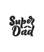 Zbliżenie na haft Super Dad - haft komputerowy na koszulce, oryginalny prezent na Dzień Ojca