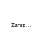 Zbliżenie na haft 'Zaraz...' na białym tle - haft komputerowy, minimalistyczny design