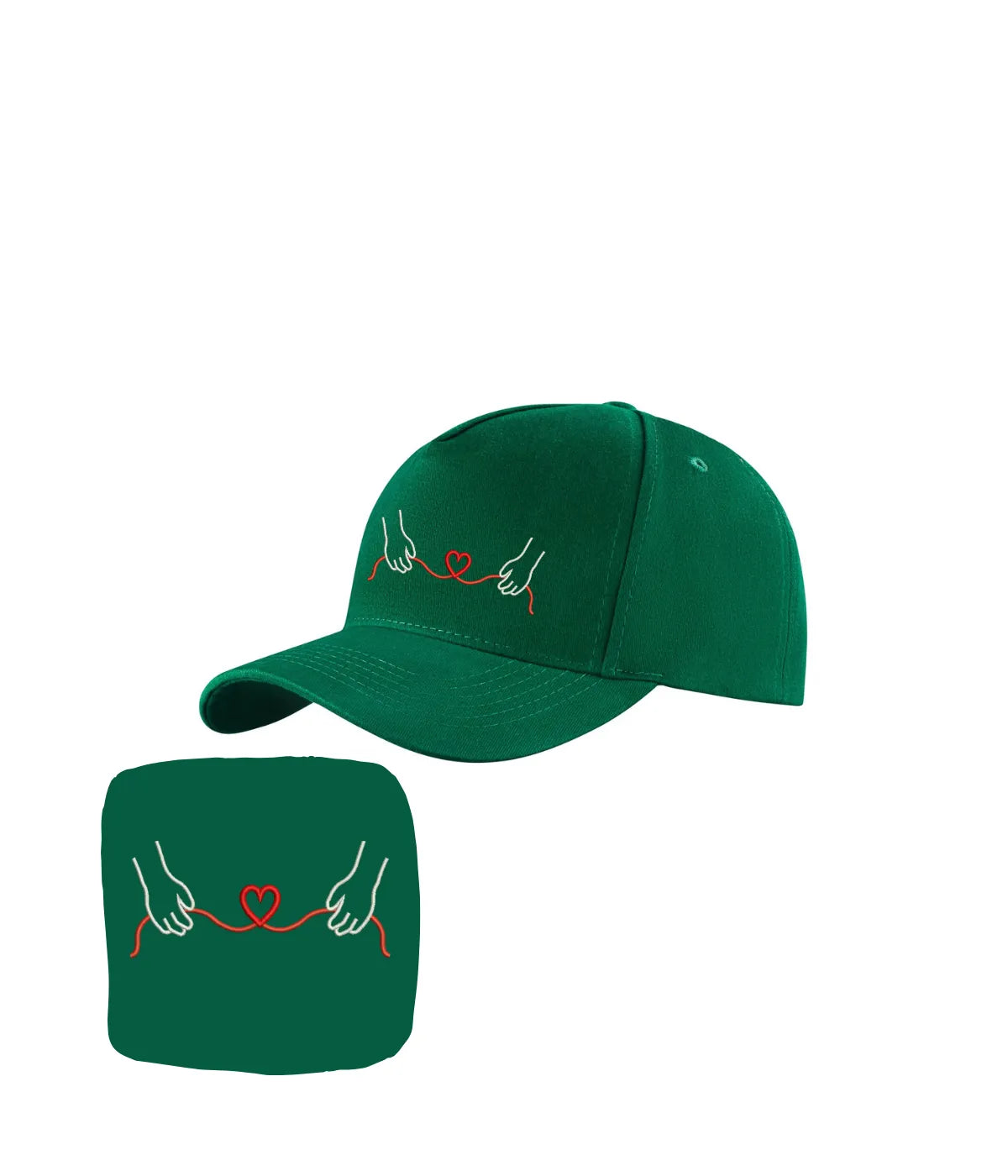czapka z haftem zielona- haft od 1 sztuki
