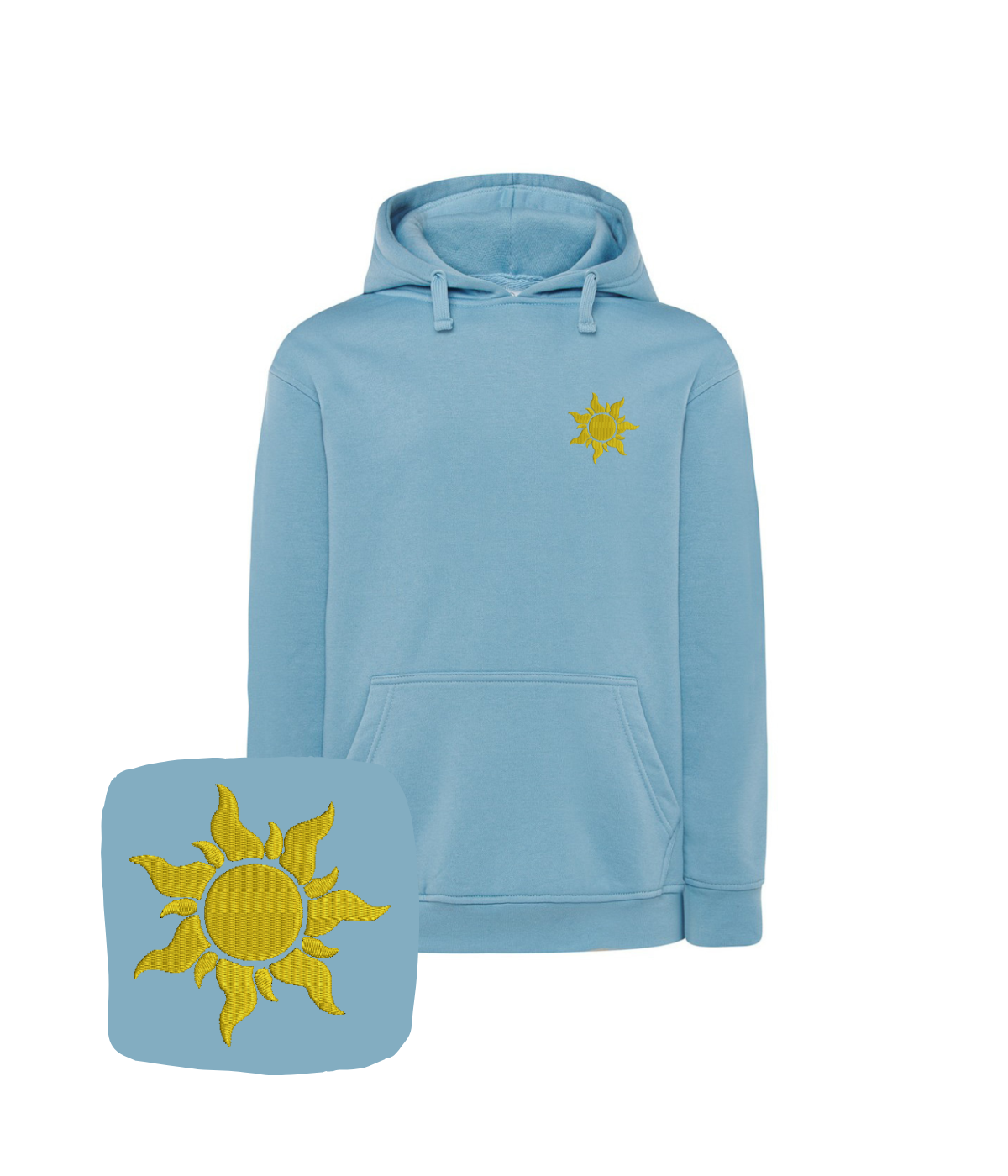 CustomClothes.pl sun embroidery sweatshirt featuring a detailed sun design, casual style, and comfortable fabric.