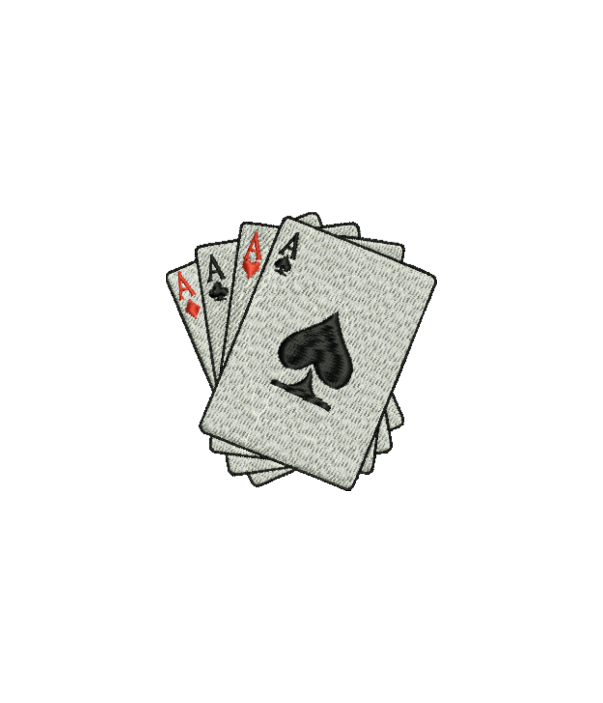 CustomClothes.pl blue hoodie with embroidered playing card design featuring four aces, casual and stylish garment.