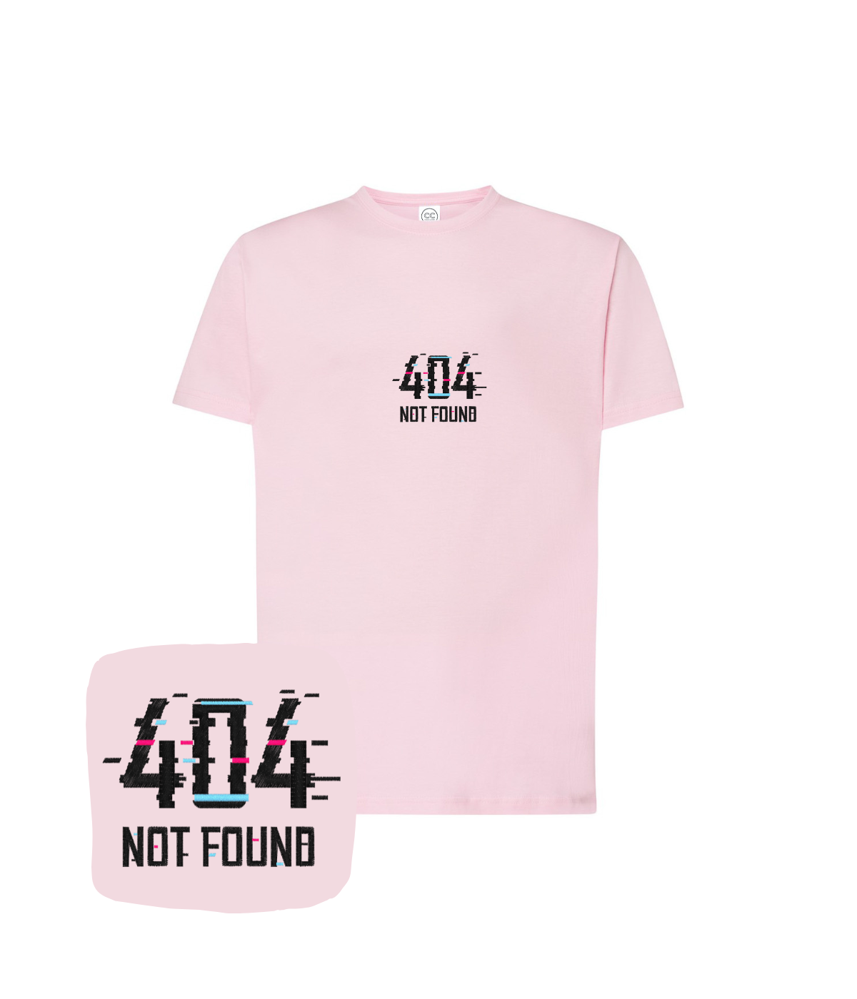 Koszulka z haftem 404 NOT FOUND  – koszulka z ilustracją 404, artystyczny design