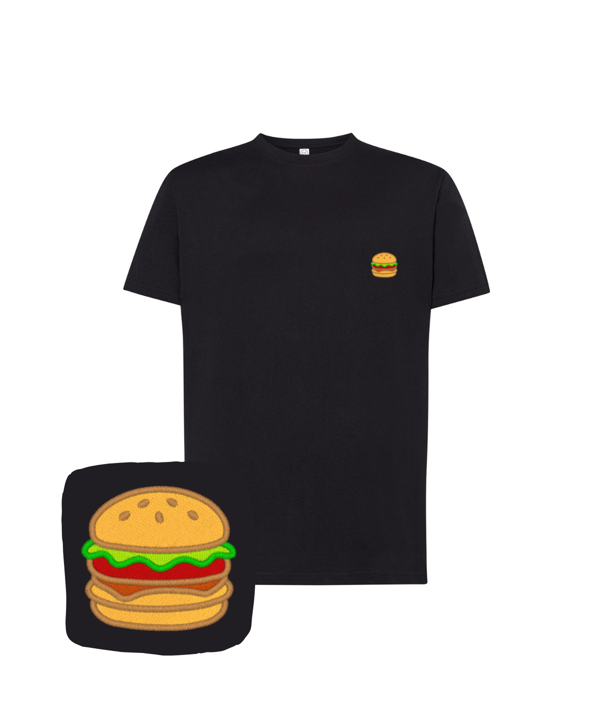 Koszulka z haftem burgera – koszulka burger, pomysł na prezent