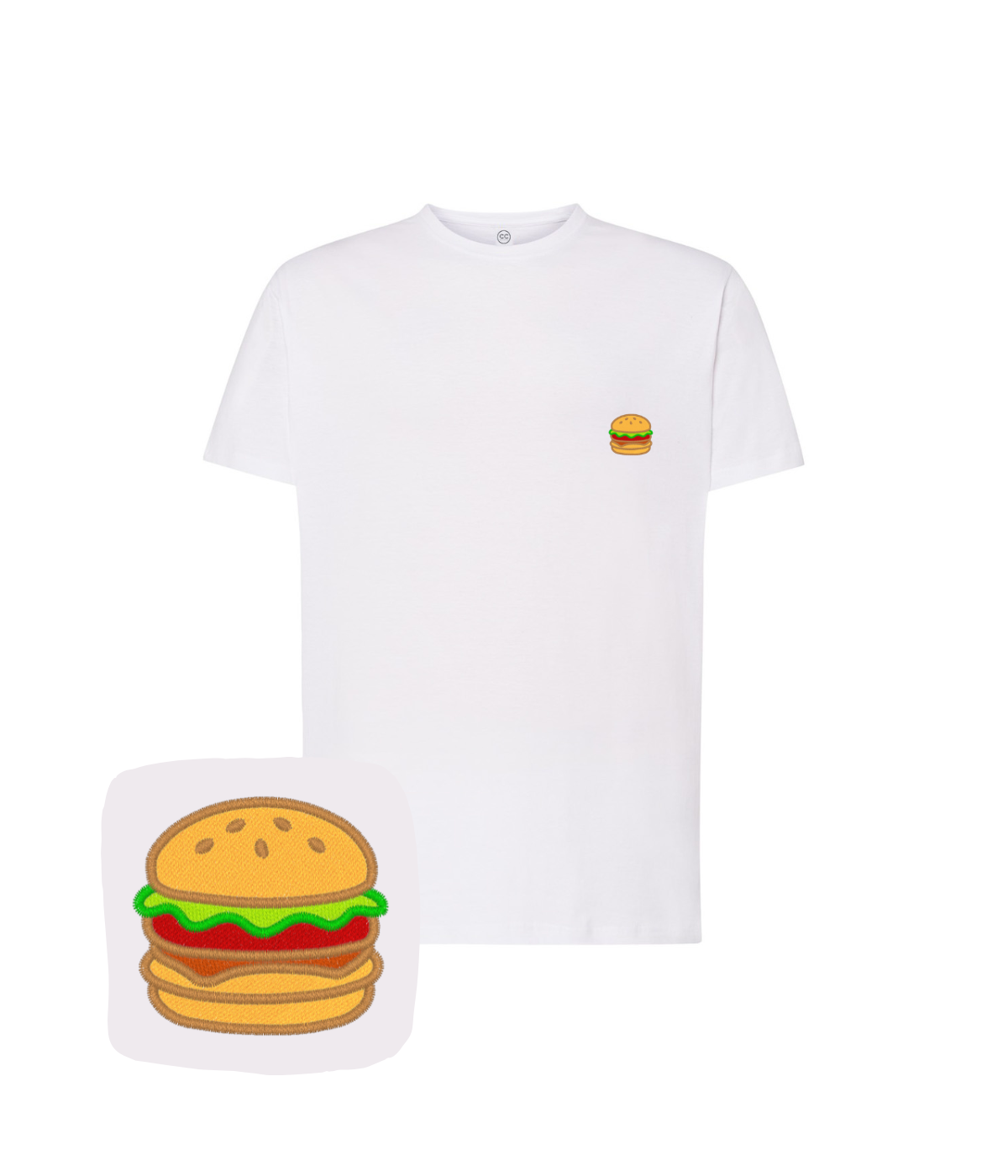 Koszulka z haftem burgera – koszulka burger haftowany portret ze zdjęcia, unikalny upominek