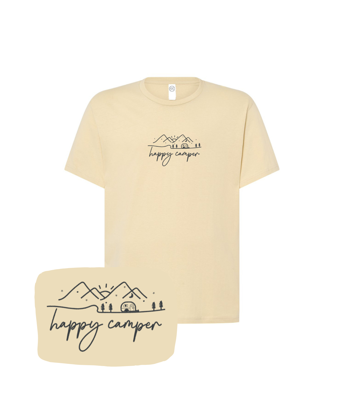 Koszulka z haftem happy camper – koszulka z haftem camper, hafciarnia rodzinna CustomClothes