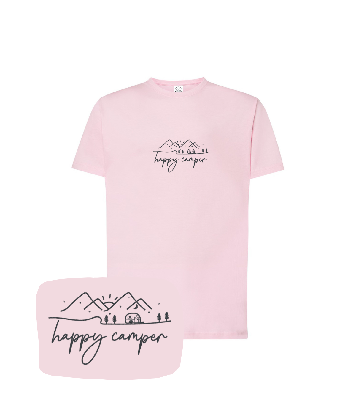 Koszulka z haftem happy camper – koszulka camper męska, męski fason