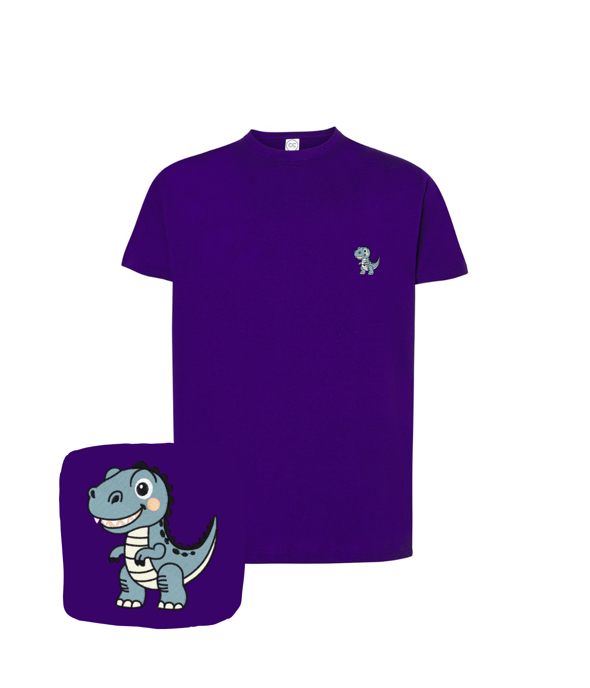 Koszulka z haftem dinozaura T-rex – nowoczesna koszulka dinozaur, świeży design