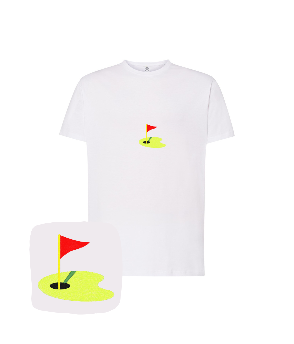 Koszulka z haftem dołka golfowego – nowoczesna koszulka dołek golfowy, świeży design