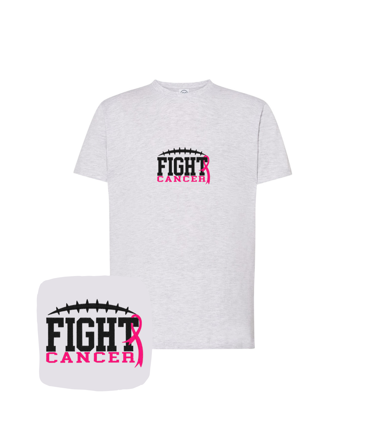Koszulka z haftem Fight Cancer – koszulka fight cancer oryginalny prezent z haftem komputerowym