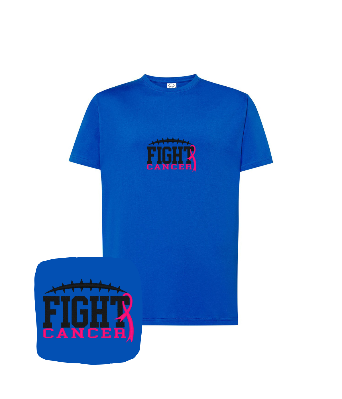 Koszulka z haftem Fight Cancer – koszulka fight cancer haft komputerowy, trwały odporny na pranie