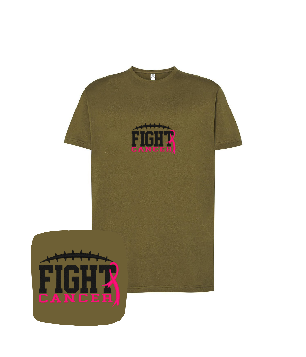 Koszulka z haftem Fight Cancer – wygodna koszulka fight cancer, idealny komfort noszenia