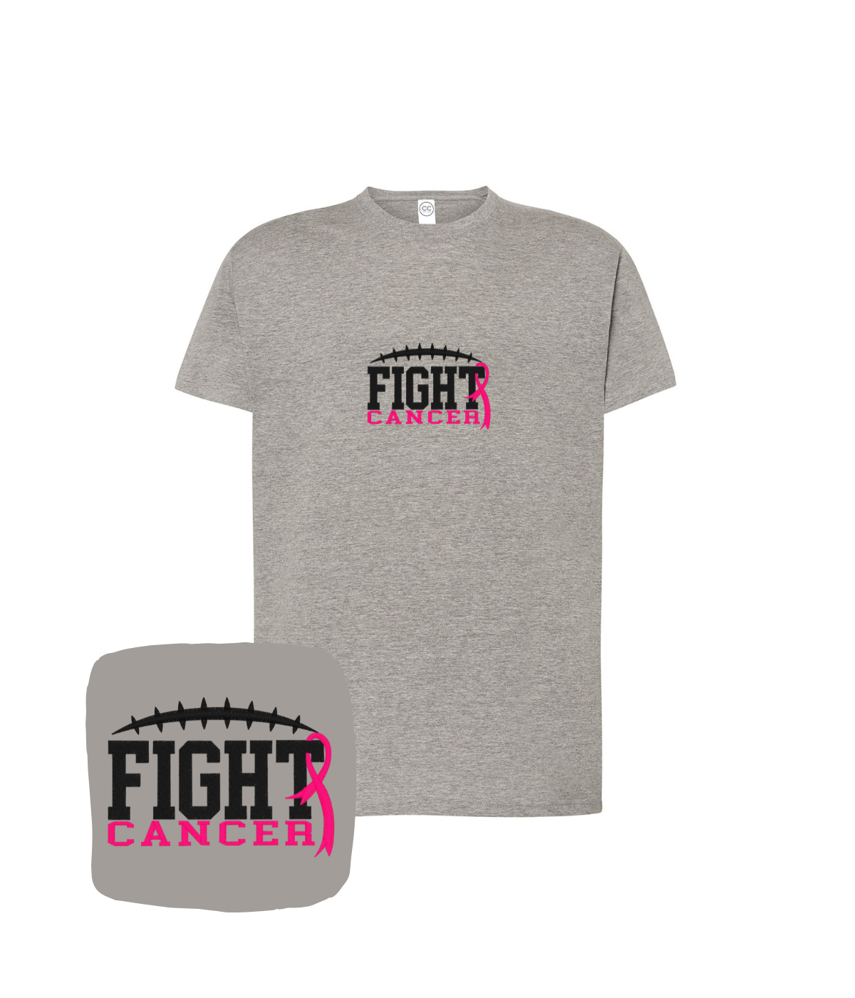 Koszulka z haftem Fight Cancer – koszulka fight cancer na co dzień, codzienny komfort