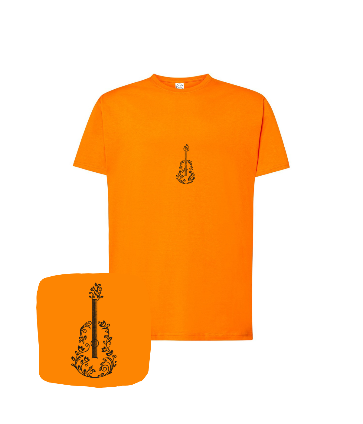 Koszulka z haftem gitary – modna koszulka gitara, streetwear