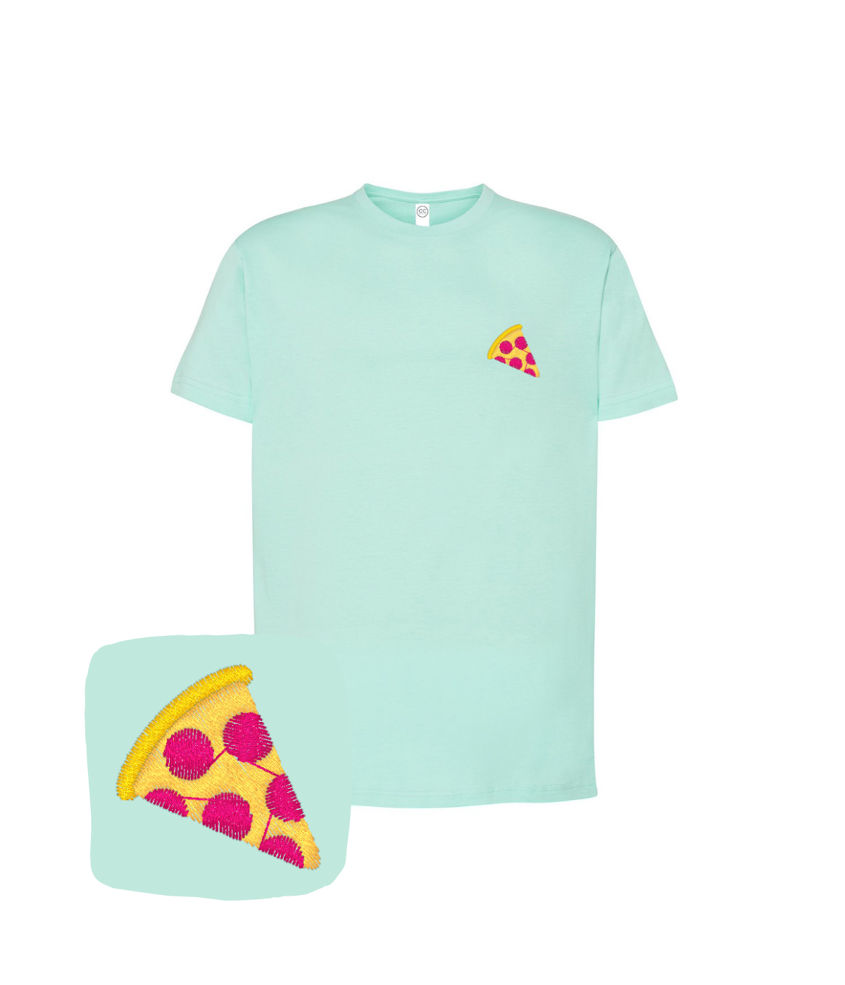Koszulka z haftem kawałka pizzy – koszulka kawałek pizzy CustomClothes Bielsko-Biała, własna produkcja