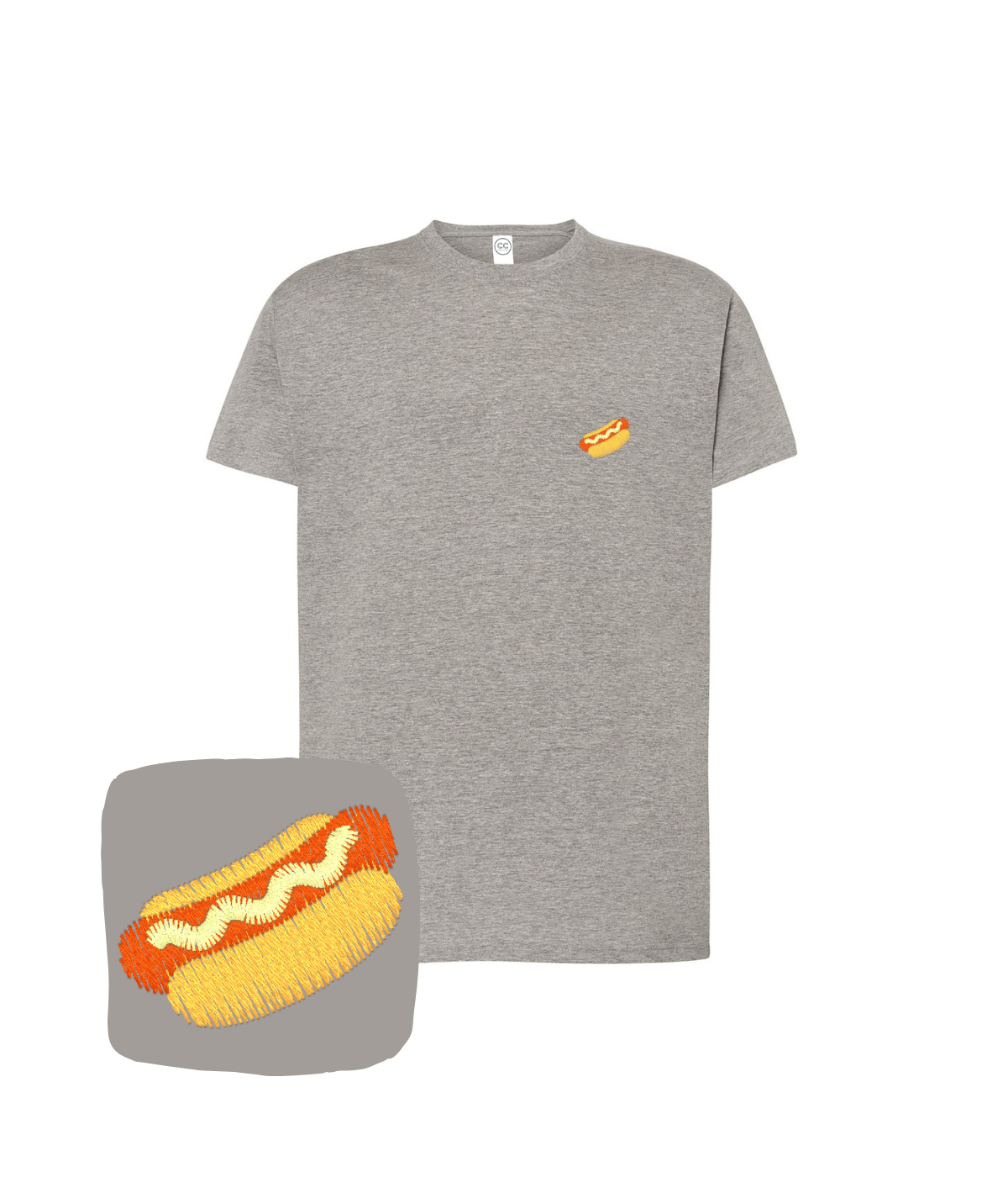 Koszulka z haftem hot doga  – stylowa koszulka hot dog, casual look