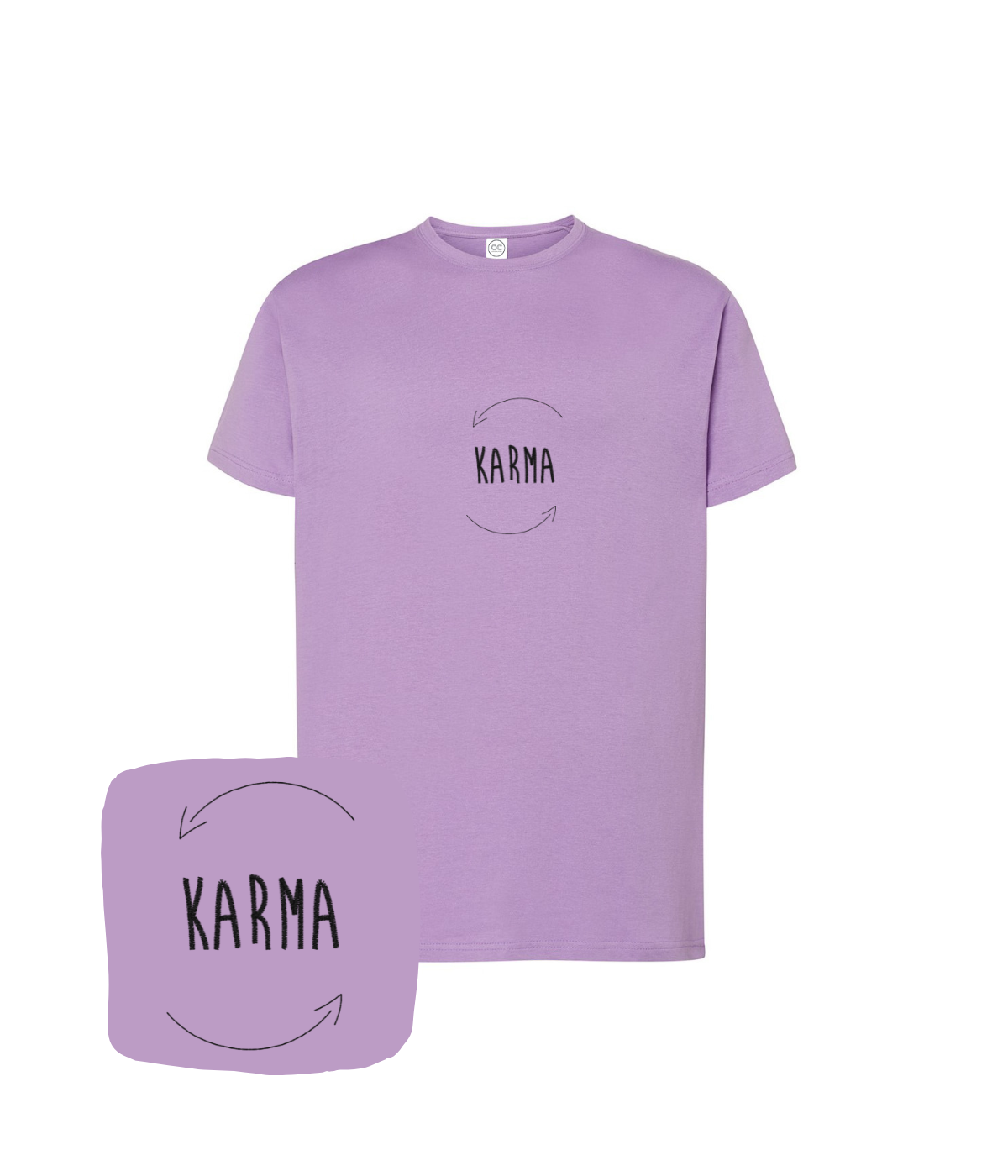 Koszulka z haftem Karma – koszulka karma z organicznej bawełny, ekologiczna