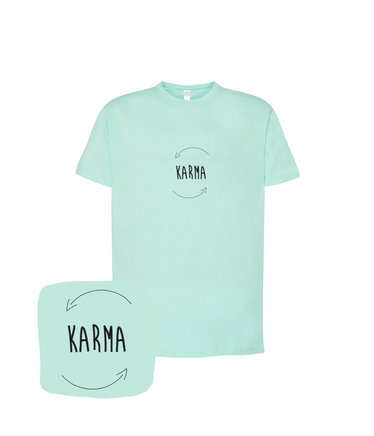 Koszulka z haftem Karma – lekka koszulka karma, przyjemna w dotyku