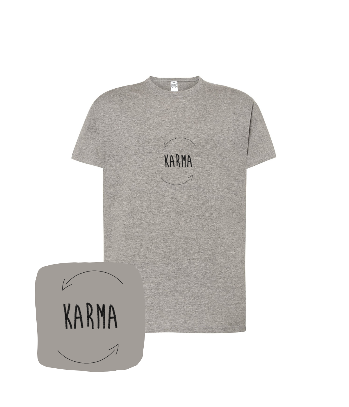Koszulka z haftem Karma – koszulka karma odzież firmowa z haftem komputerowym